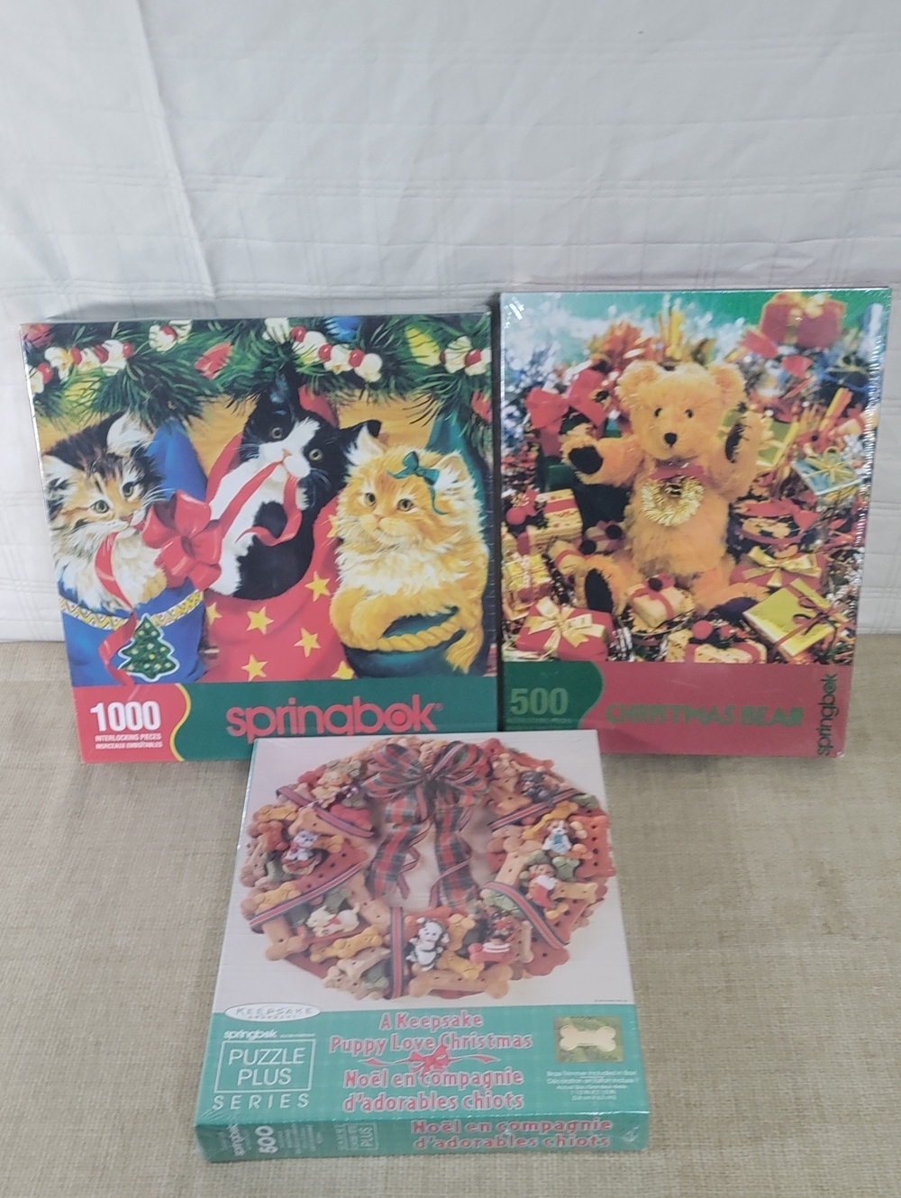 Christmas Puzzles Lot of 3 Springbok (New Sealed)
